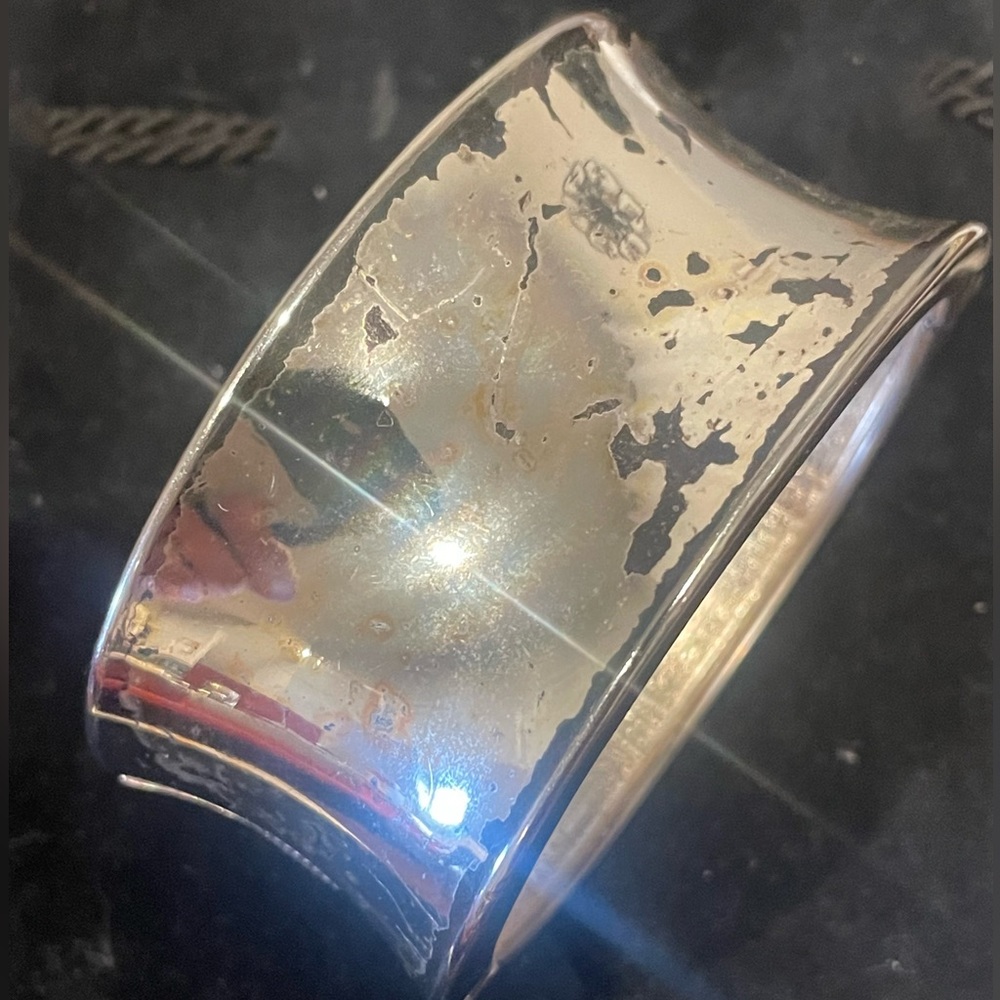 Antiqued silver toned cuff bracelet